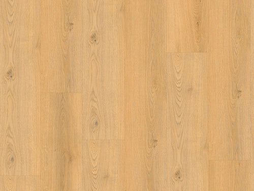 Verlegter Vinylboden mit Innovation-Click-System im Wohnraum, Eiche-Design, Nutzungsklasse 42