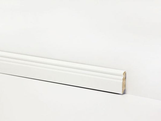 Sockelleiste - WEISS MIT FASE - 58mm (Berliner Leiste)