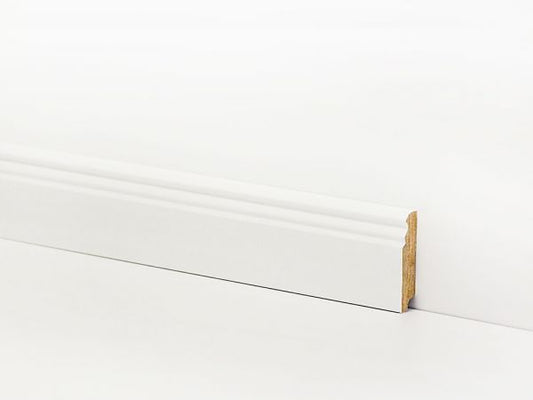 Sockelleiste - WEISS MIT FASE - 78mm (Berliner Leiste)