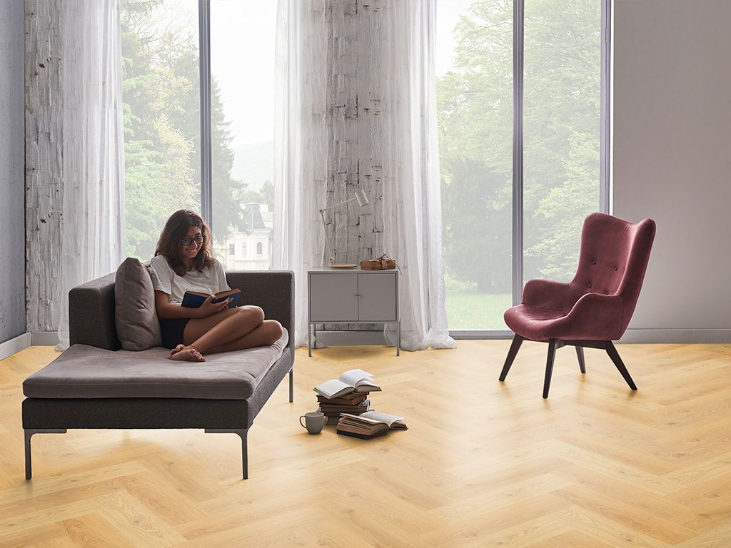 Click-Vinyl - Thessaloniki Eiche - inkl. Trittschall - Premium Fischgräte