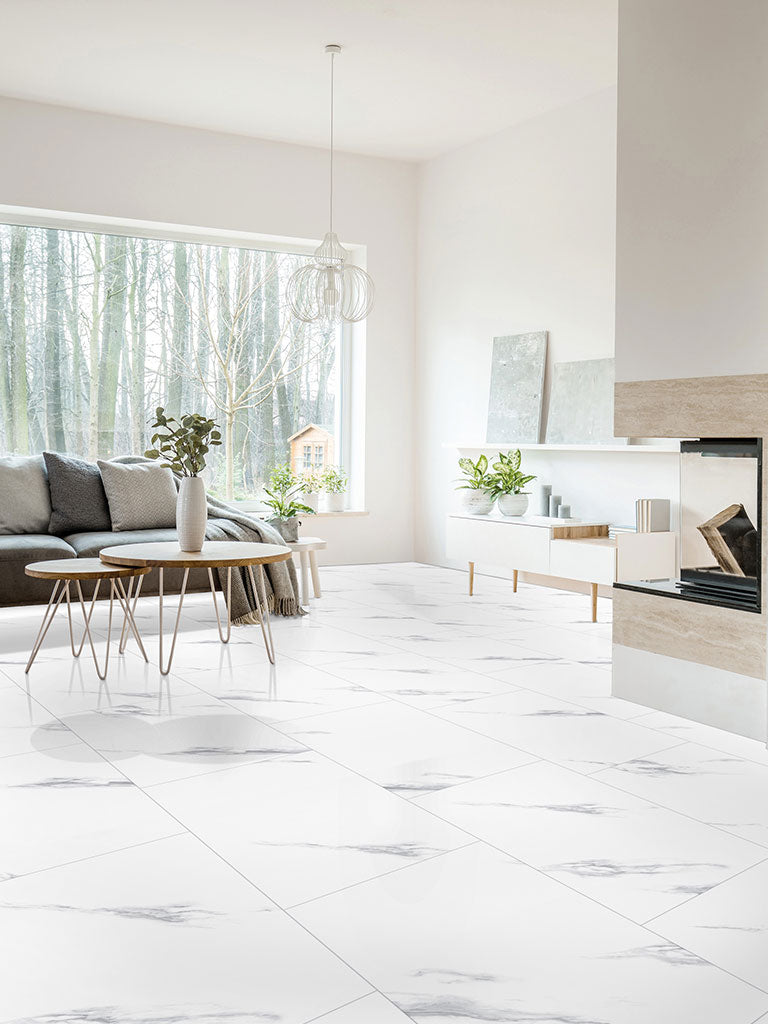 Click-Vinyl CHECK One 2157 Alsberg Marmor Hochglanz-Fliese XL inkl. Trittschall Standard