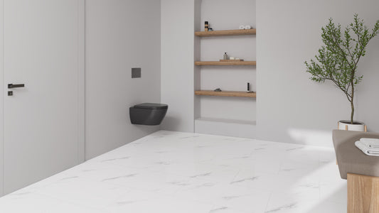 Vinylboden - Alsberg Marmor - Klick-Vinyl 5,0mm - inkl. Trittschall - XL Fliese Hochglanz Standard
