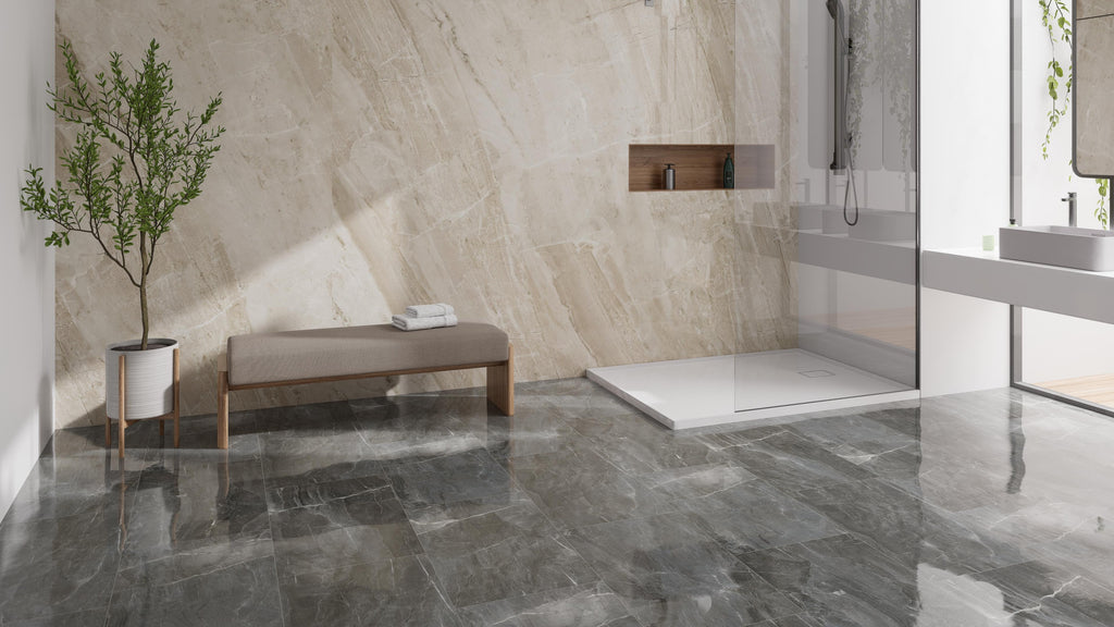 MUSTER - Click-Vinyl CHECK One 2159 Levin Marmor Hochglanz-Fliese XL inkl. Trittschall Standard (KOSTENLOS)